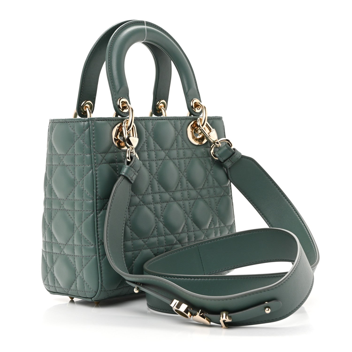 Christian Dior Lambskin Cannage Small My ABCDior Lady Dior Army Green 3 of 10
