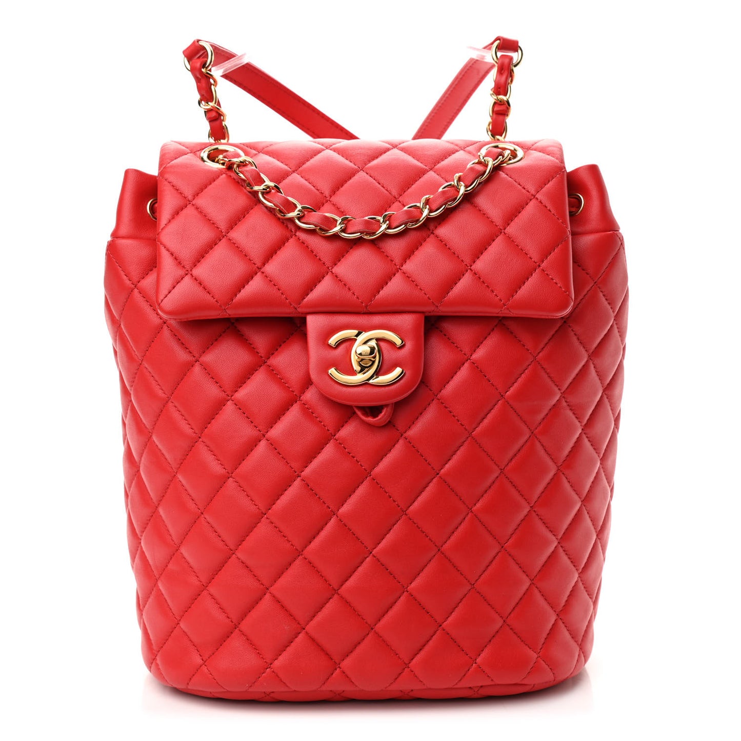 Lambskin Quilted Small Urban Spirit Backpack Red