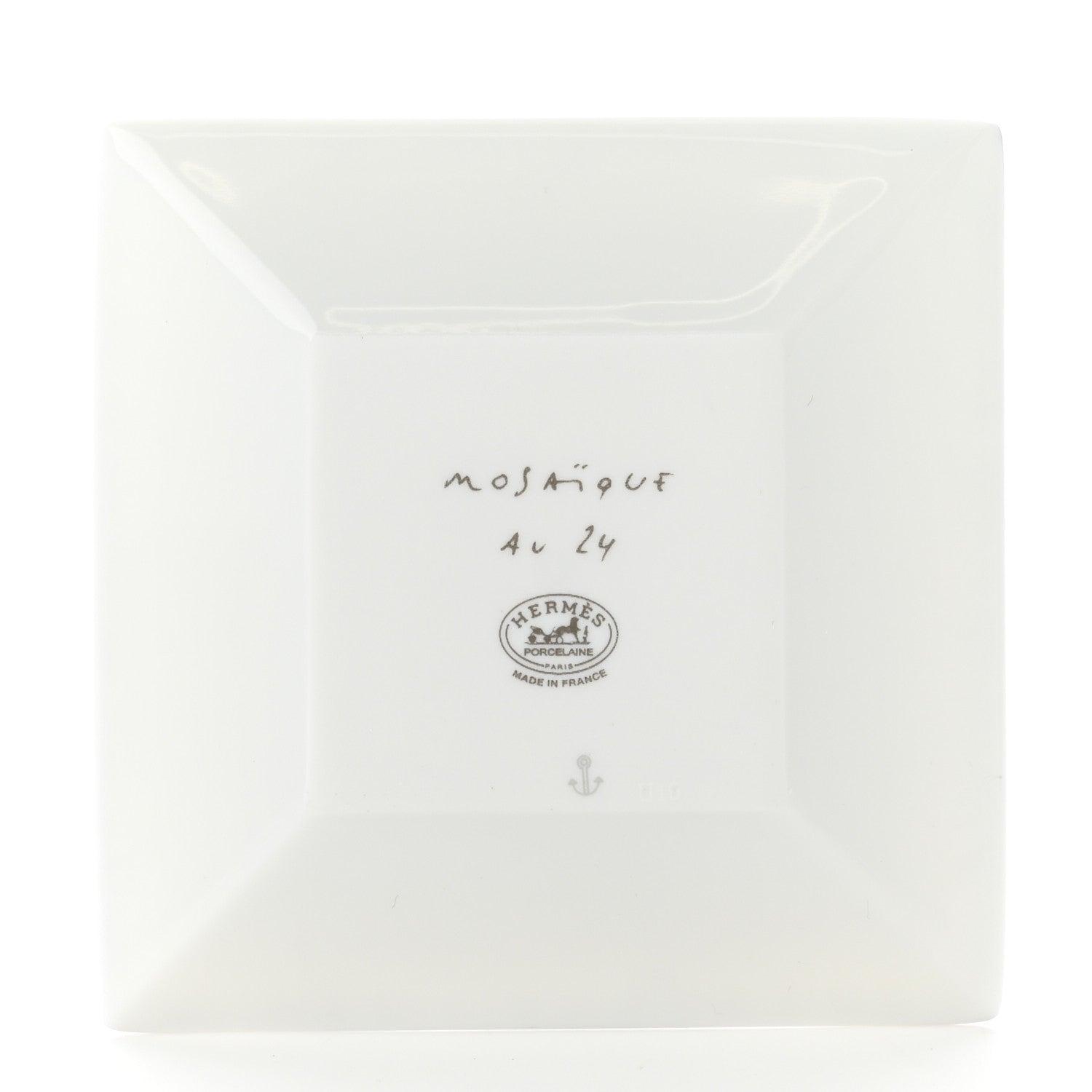 Hermes Porcelain Mosaique Au 24 Platinum Square Plate N°1 2 of 4