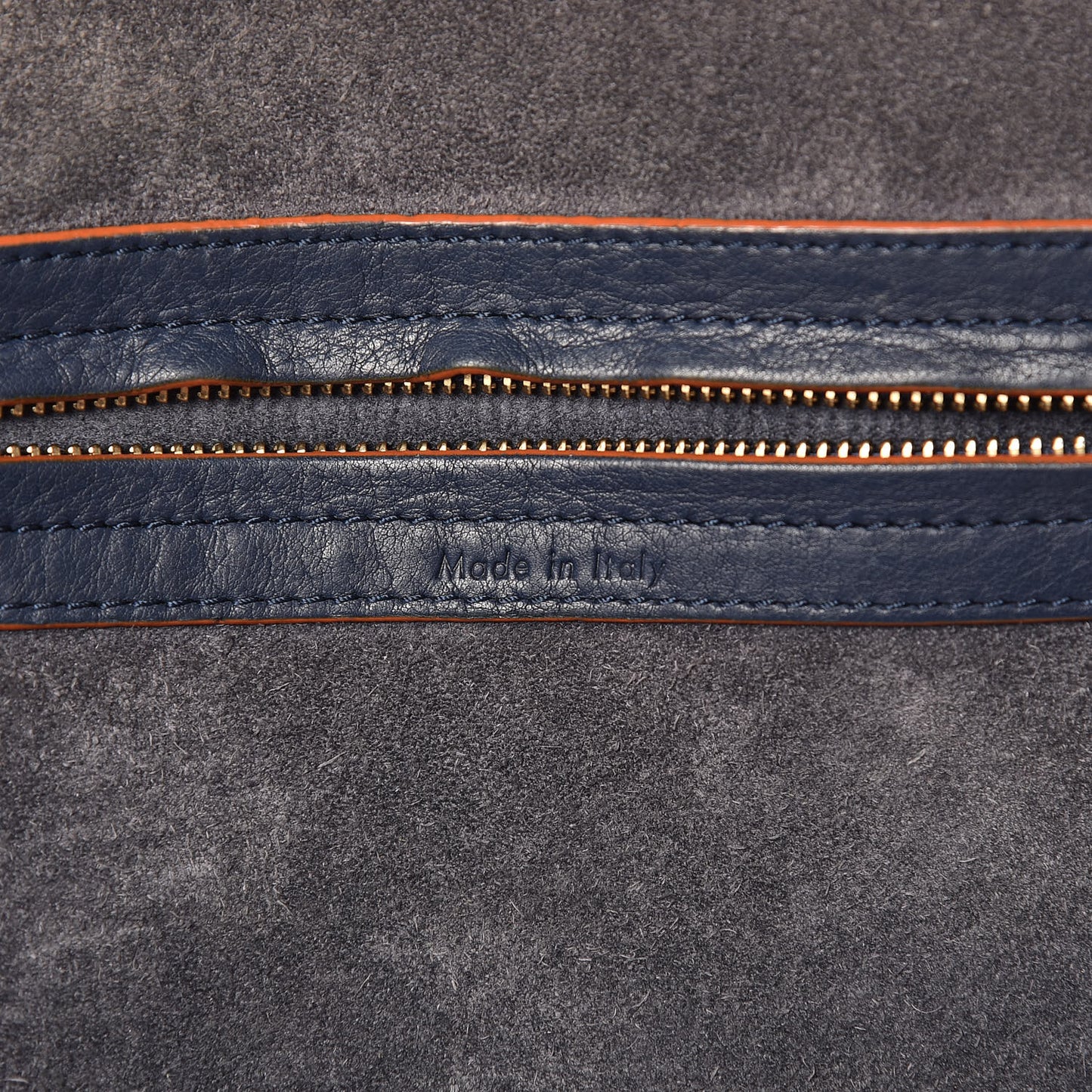 Supple Calfskin Large Phantom Luggage Navy Blue Orange