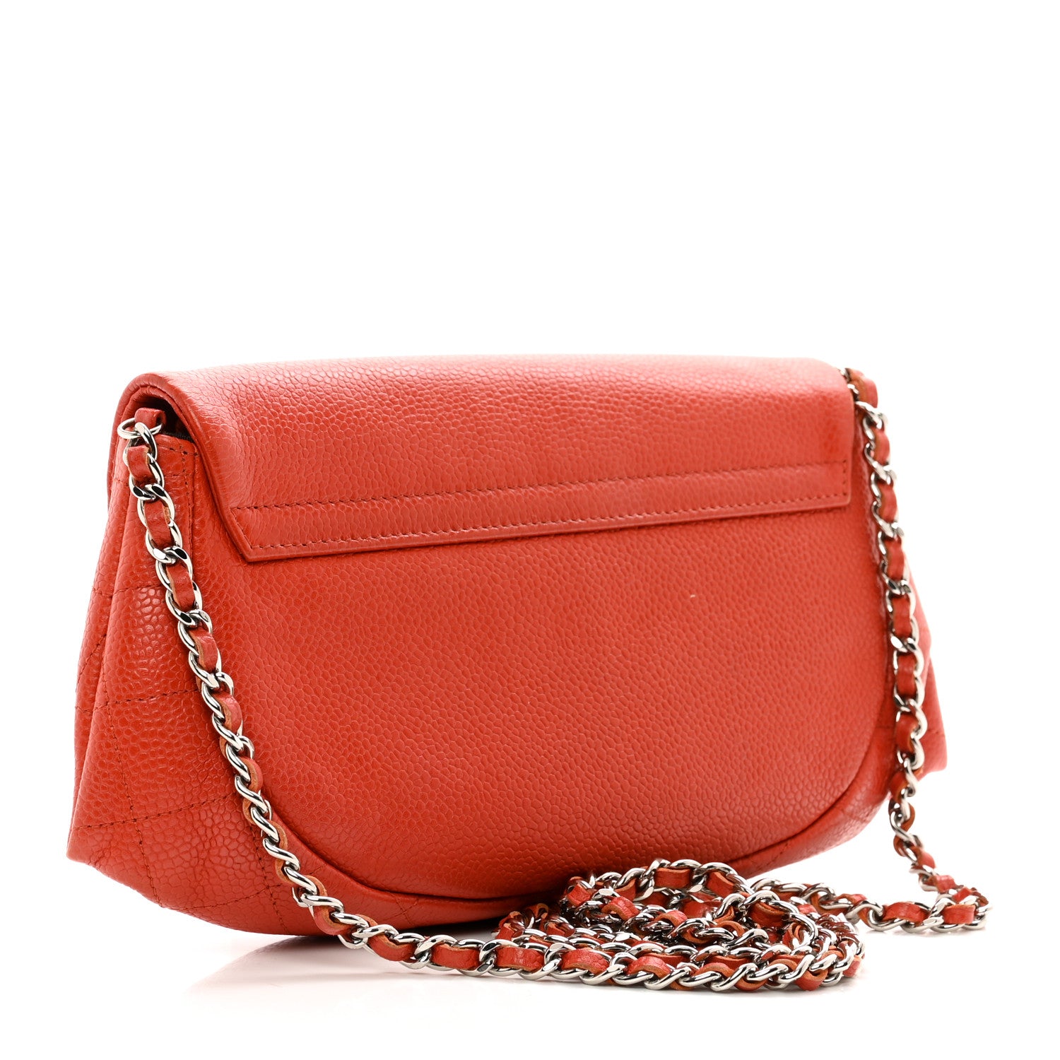 Chanel Caviar Half Moon Wallet On Chain WOC Red 3 of 11