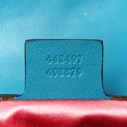 Gucci Velvet Matelasse Small GG Marmont Shoulder Bag Pavone Cyan 7 of 10