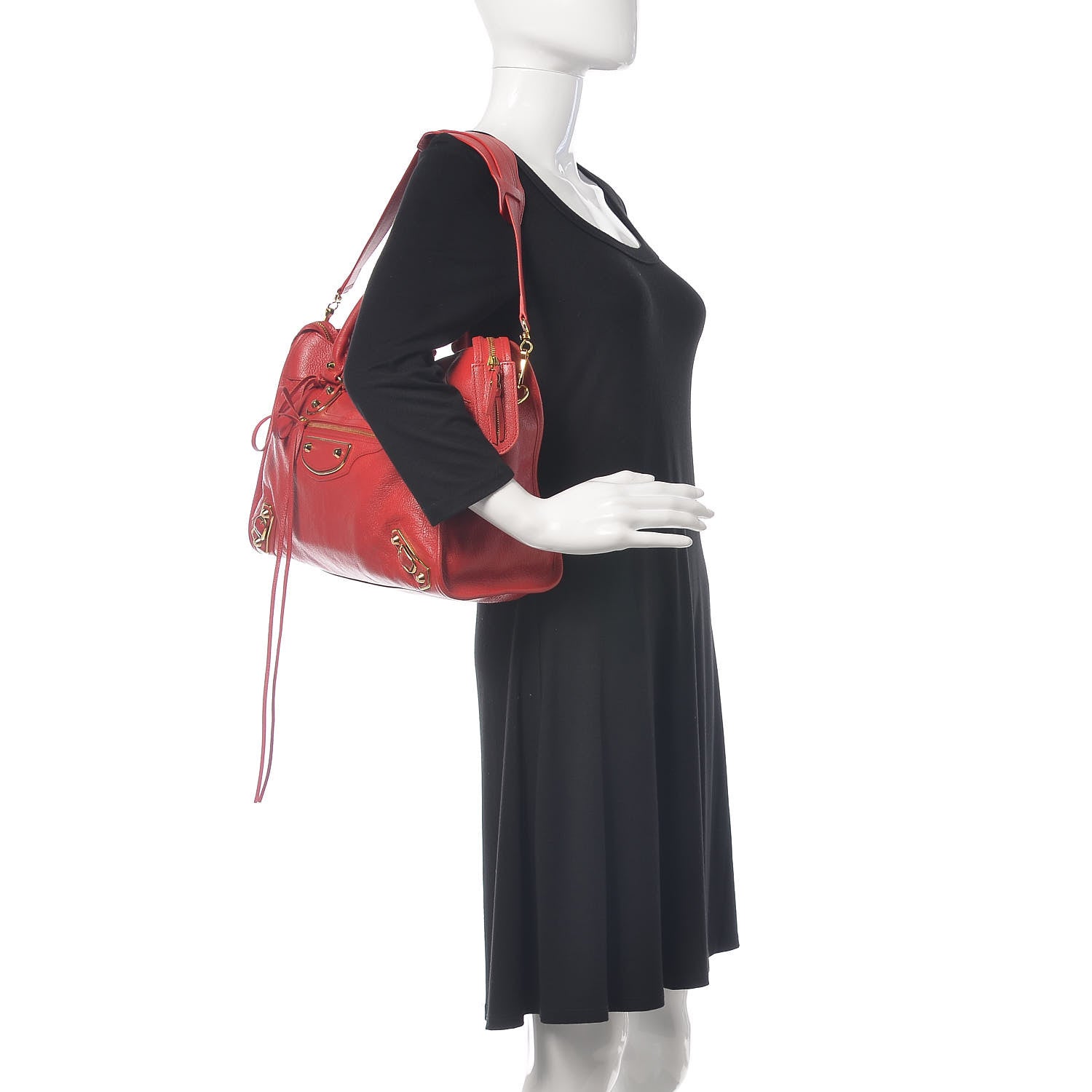 Balenciaga Chevre Gold Metallic Edge Hardware City Rouge Grenade 2 of 10