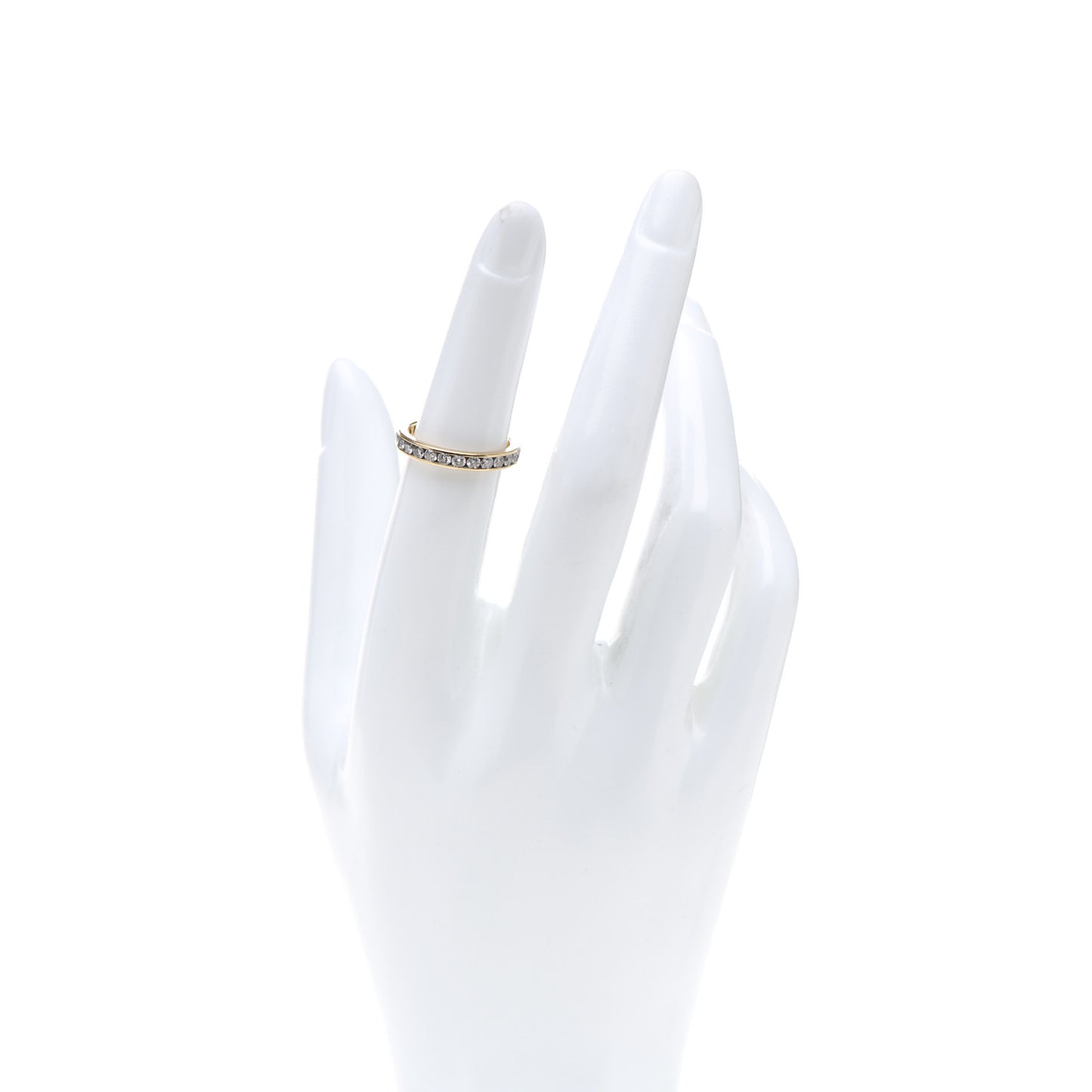18K Yellow Gold Diamond 3mm Channel Set Band Ring 50 5.25