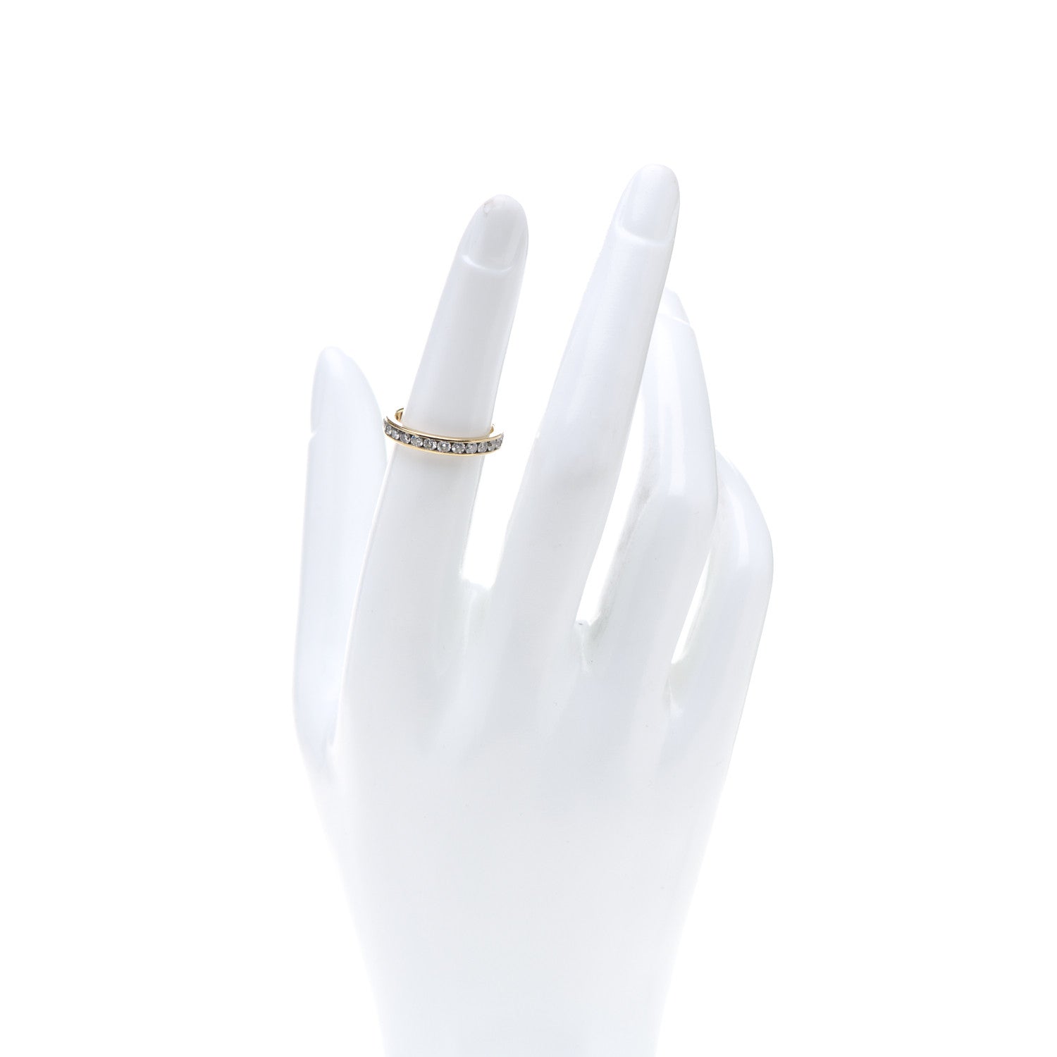 Tiffany 18K Yellow Gold Diamond 3mm Channel Set Band Ring 50 5.25 2 of 5