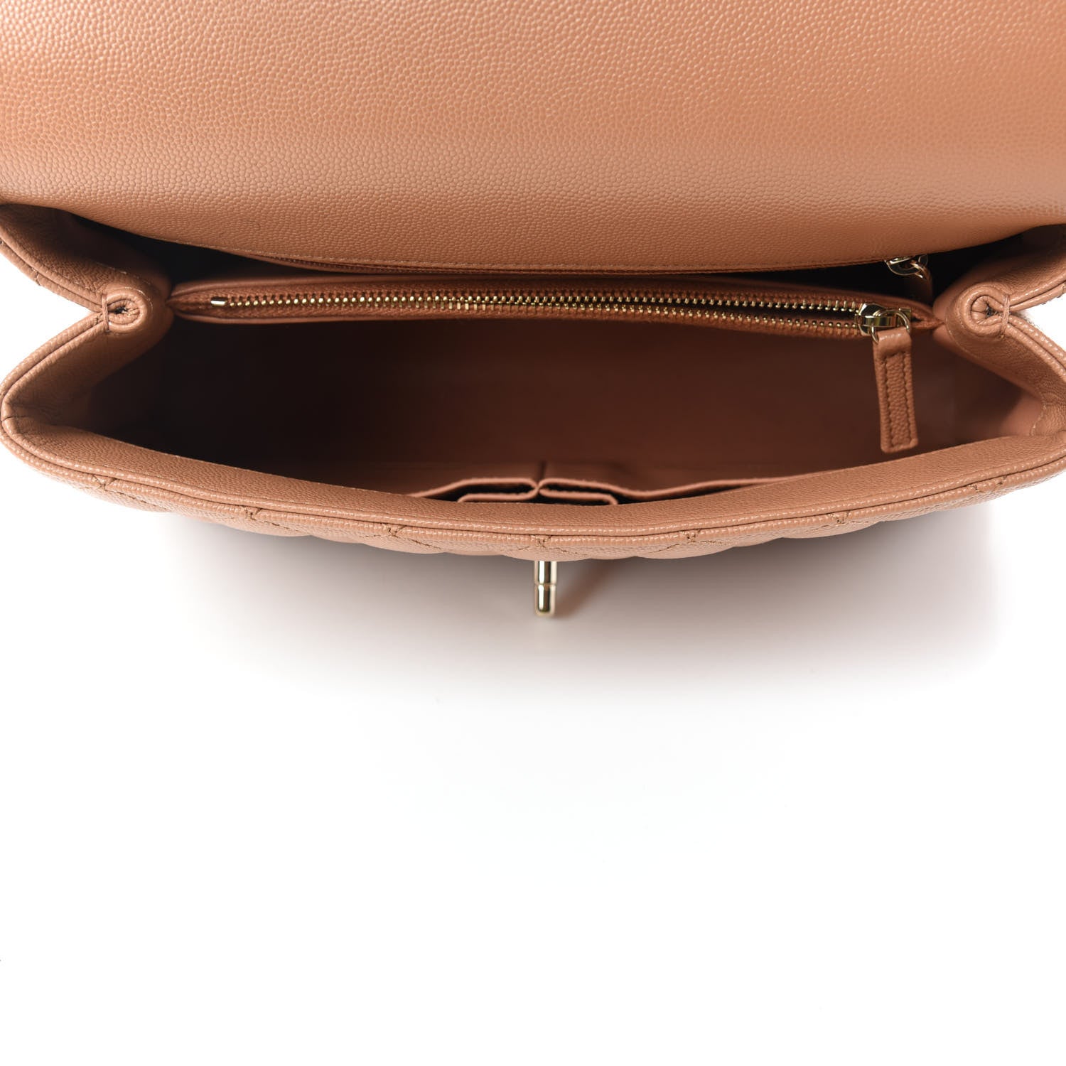 Chanel Caviar Quilted Small Coco Handle Flap Brown 5 of 10