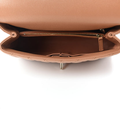 Chanel Caviar Quilted Small Coco Handle Flap Brown 5 of 10