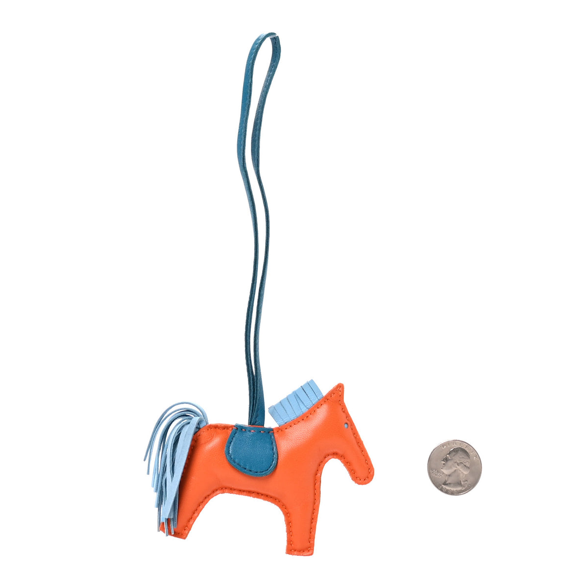 Milo Lambskin Grigri Rodeo Horse Bag Charm PM Feu Celeste Bleu Izmir