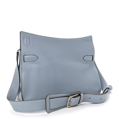 Hermes Taurillon Clemence Jypsiere 34 Bleu Lin 2 of 4