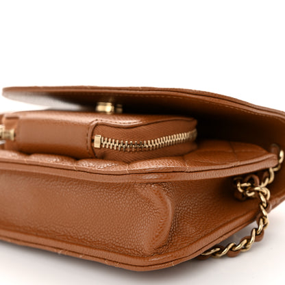 Chanel Caviar Quilted Business Affinity Clutch With Chain Flap Camel 11 of 11