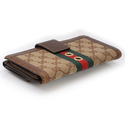 Gucci Monogram Web Grommet Continental Wallet Ebony 3 of 10