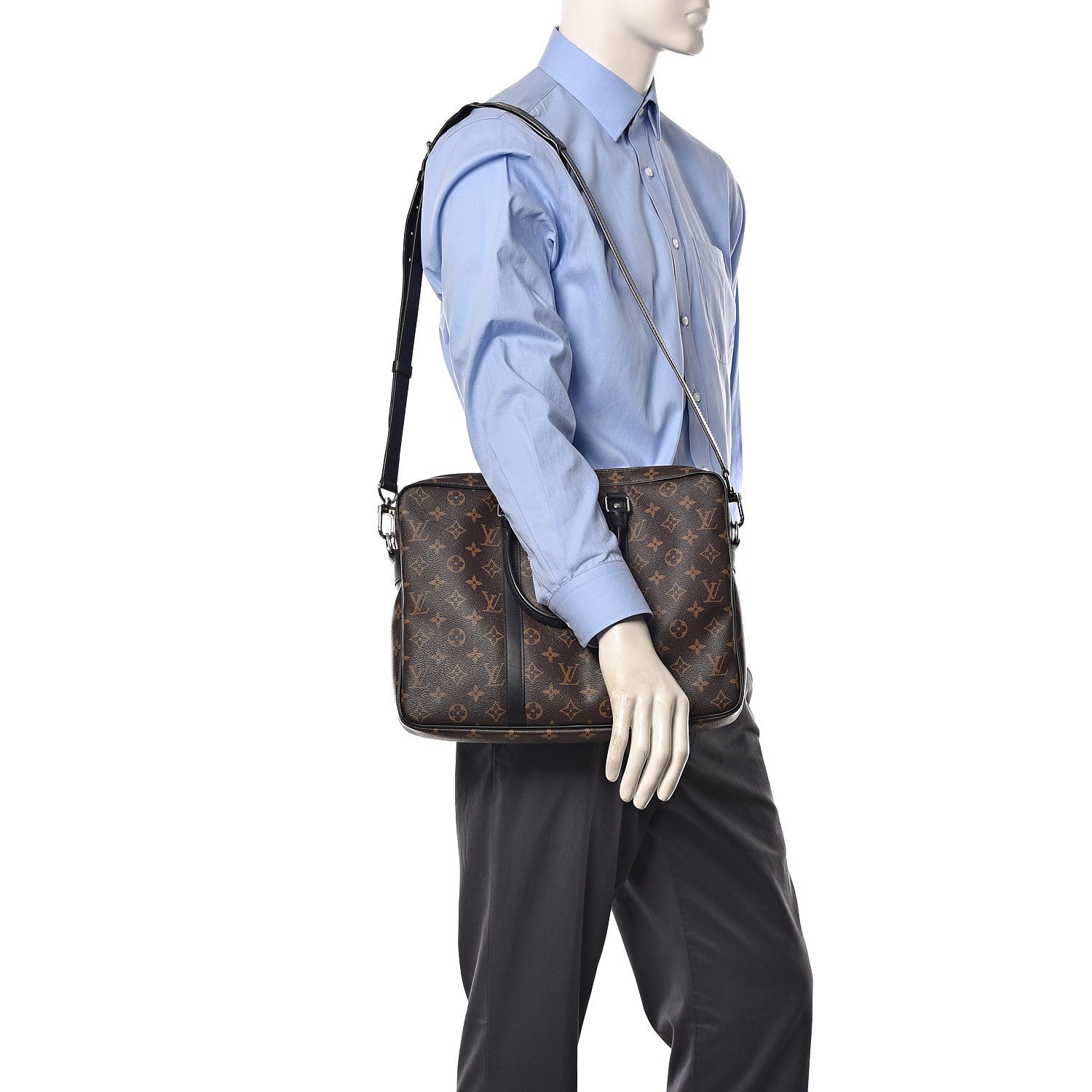 Louis Vuitton Monogram Macassar Porte-Documents Voyage PM 2 of 10