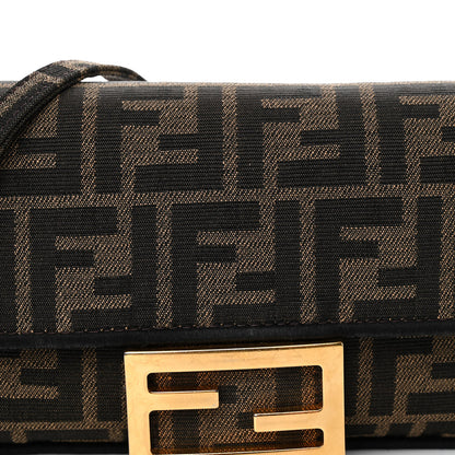 Fendi Fabric Jacquard FF 1974 Mini Baguette Tobacco Moro Black 7 of 11