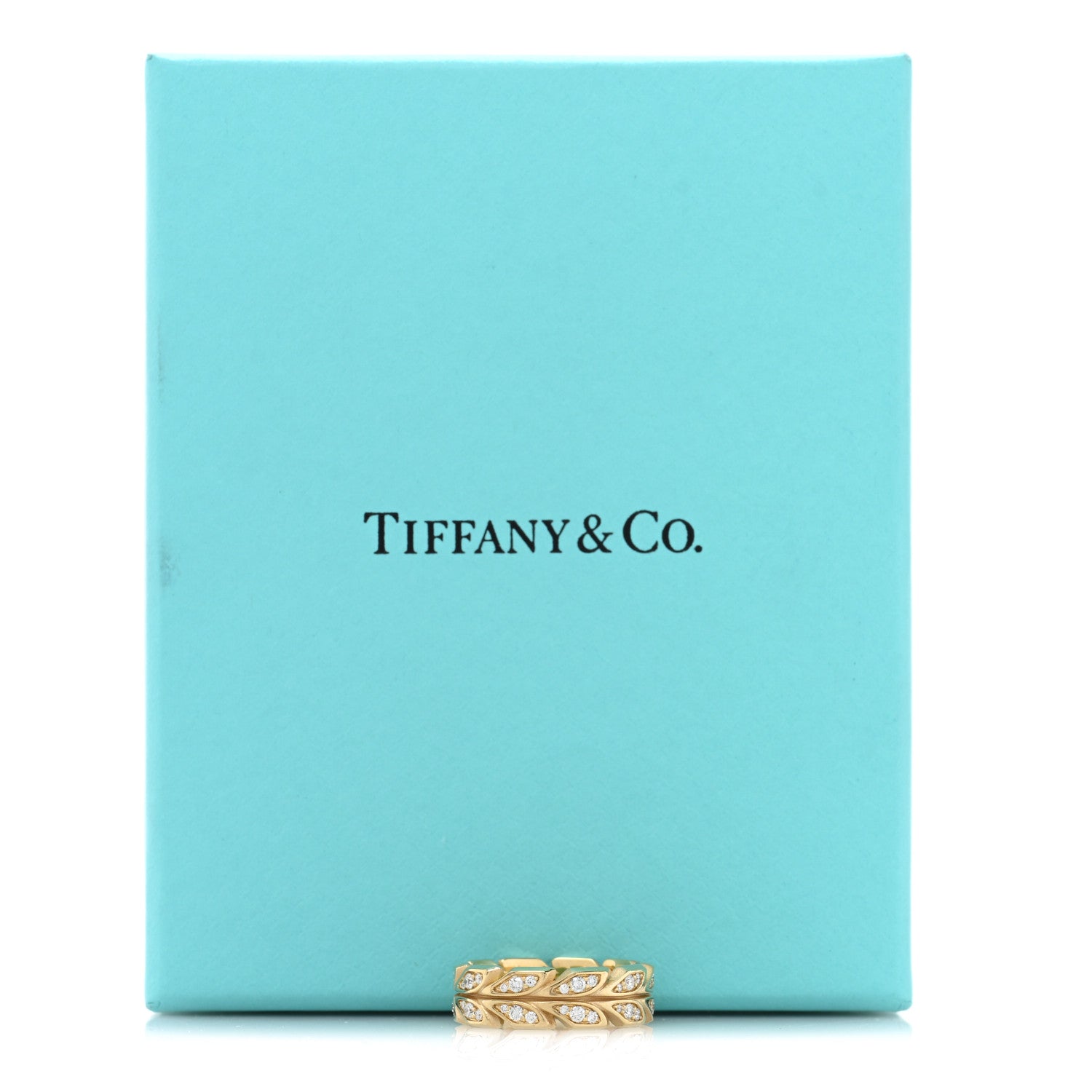 Tiffany 18K Yellow Gold Diamond Victoria Vine Band Ring 51 5.75 5 of 5