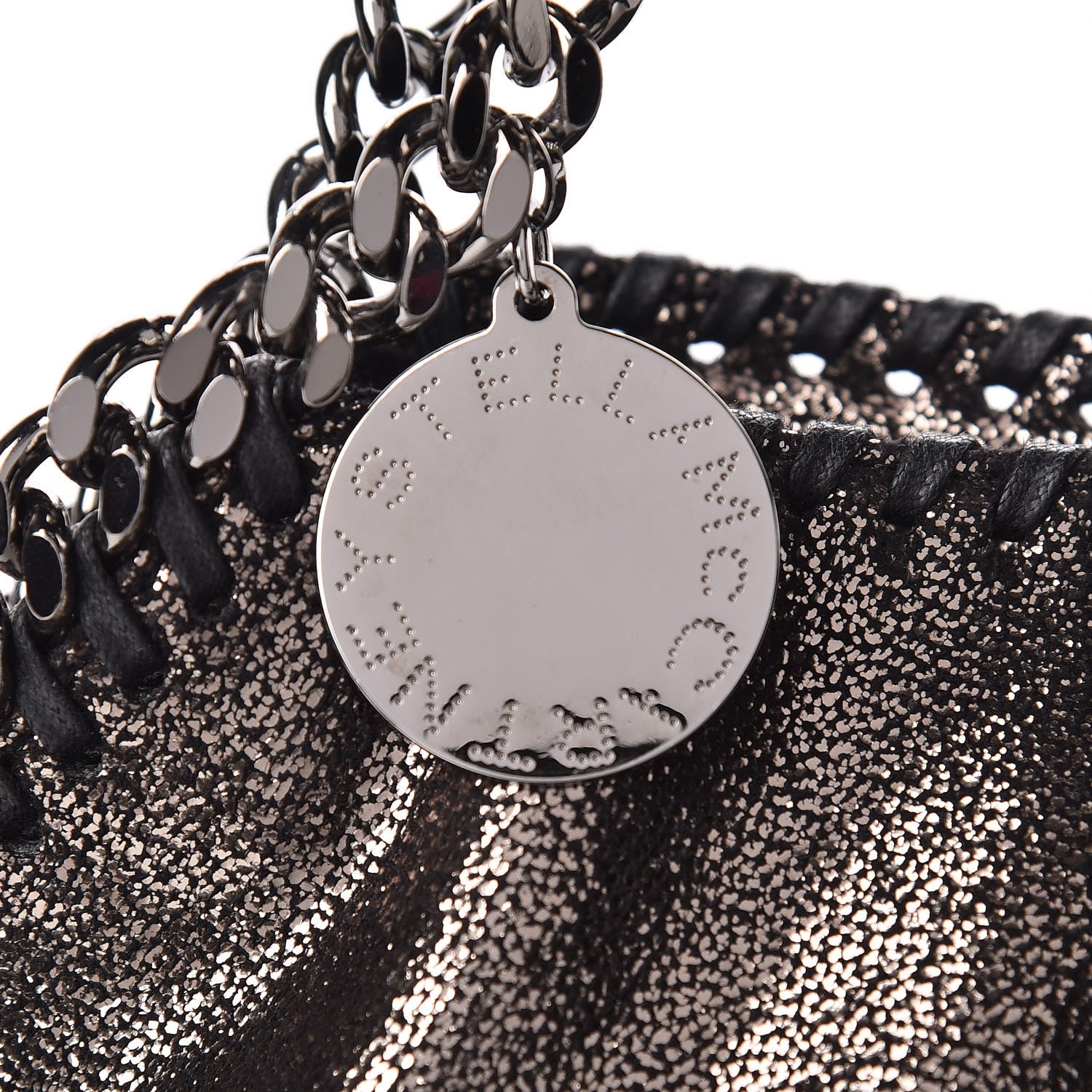 Stella McCartney Chamois Shiny Dotted Small Falabella Tote Ruthenium 10 of 10