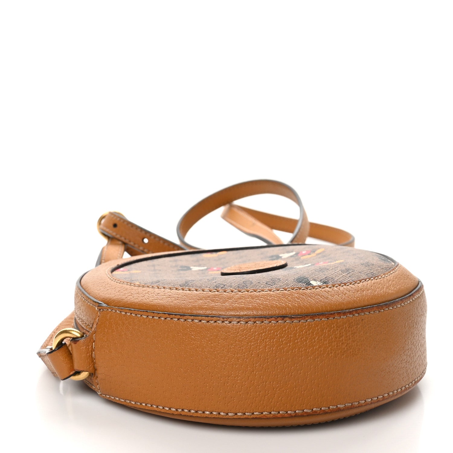 Gucci X DISNEY Mini Vintage GG Supreme Monogram Mickey Mouse Round Shoulder Bag Beige Vintage Sun Oil 4 of 12