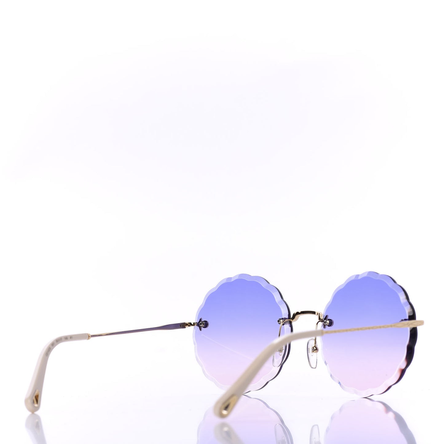 Rosie Bevelled Round Sunglasses CE142S Gold Gradient Pink