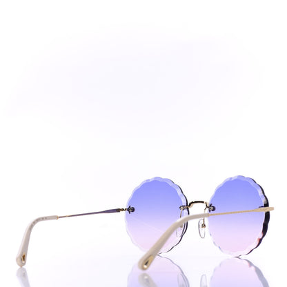 Chloe Rosie Bevelled Round Sunglasses CE142S Gold Gradient Pink 4 of 7
