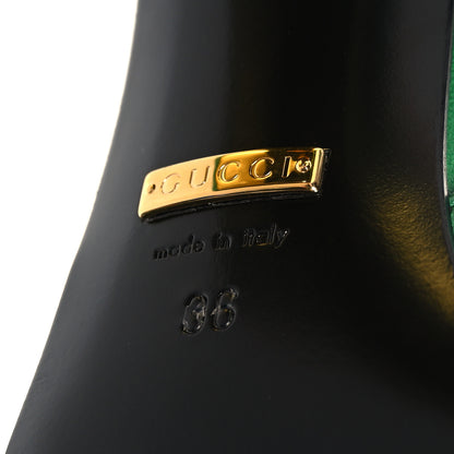 Gucci Malaga Kid Horsebit 75mm Slingback Pumps 36 New Shamarock 7 of 9