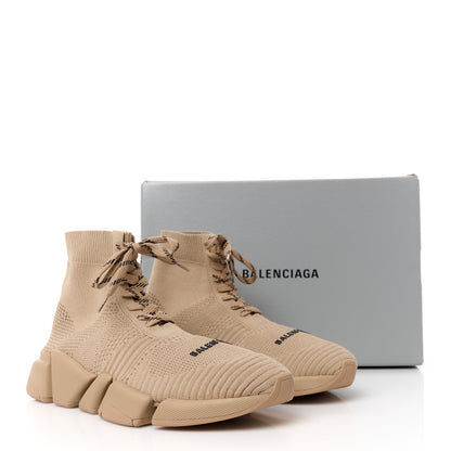 Balenciaga Technical 3D Recycled Knit Womens Speed 2.0 Lace Up Sneakers 40 Monocolor Beige 9 of 9