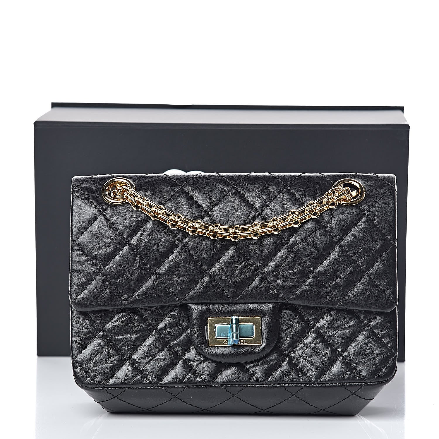 Chanel Aged Calfskin Quilted 2.55 Reissue Mini Flap Black 10 of 10