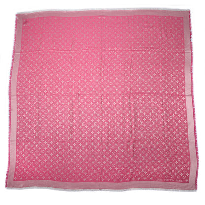 Louis Vuitton Silk Wool Monogram Denim Shawl Pivoine 3 of 5