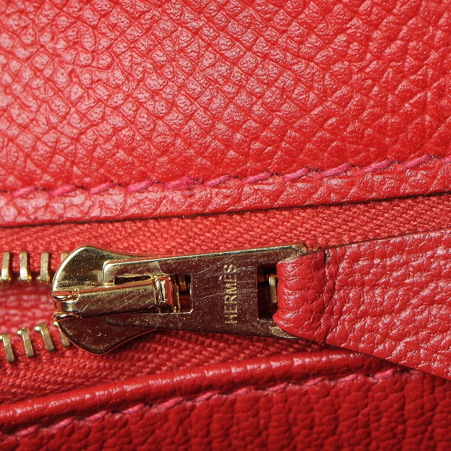 Hermes Epsom Horseshoe Kelly Sellier 28 Rouge Casaque Etain 14 of 36