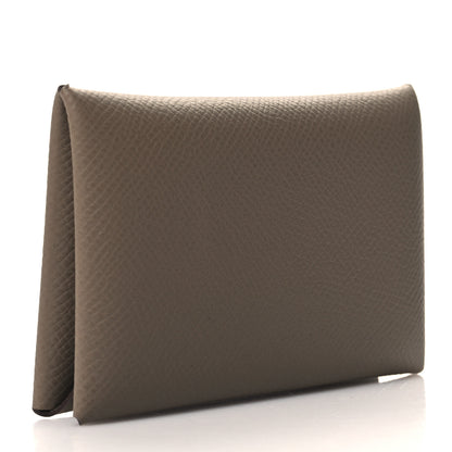 Hermes Epsom Calvi Card Case Etoupe 3 of 10