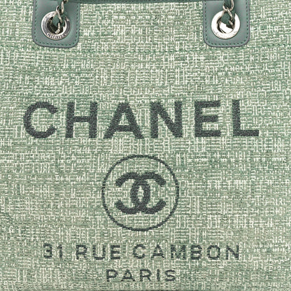 Chanel Straw Lurex Small Deauville Tote Light Green 8 of 10