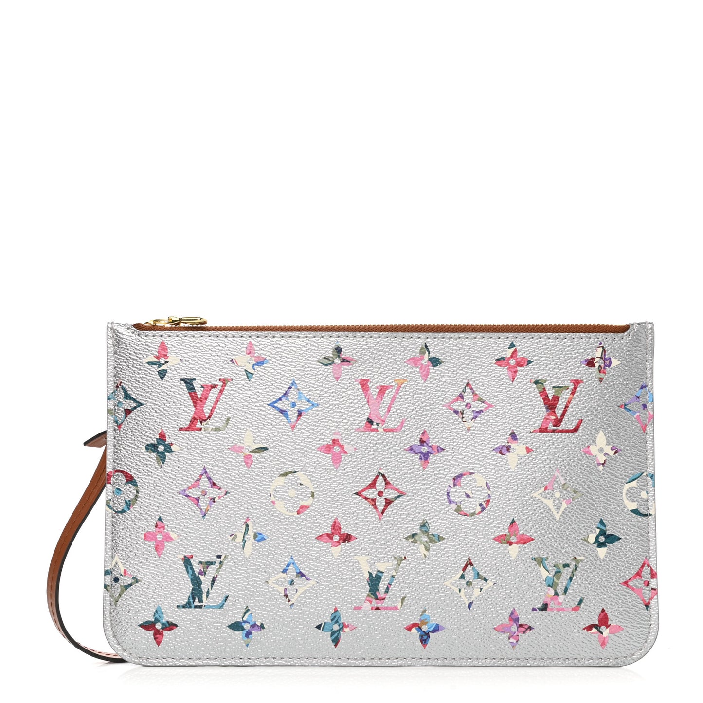 Metallic Monogram LV Garden Neverfull MM GM Pochette Silver