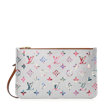 Louis Vuitton Metallic Monogram LV Garden Neverfull MM GM Pochette Silver 1 of 6