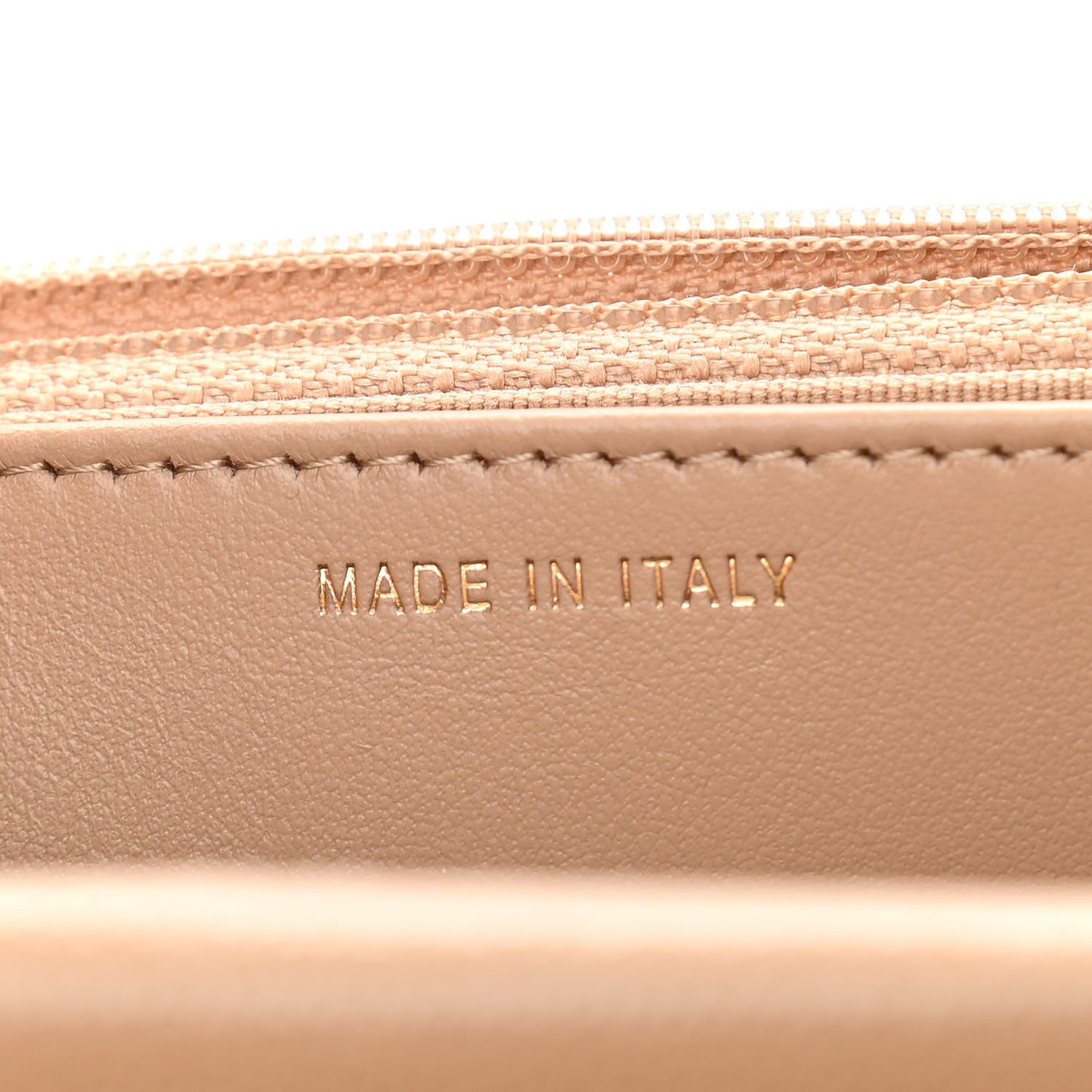 Caviar Quilted Crystal CC Wallet On Chain WOC Beige