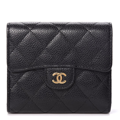 Chanel Caviar Quilted Compact Flap Wallet Black 1 of 8