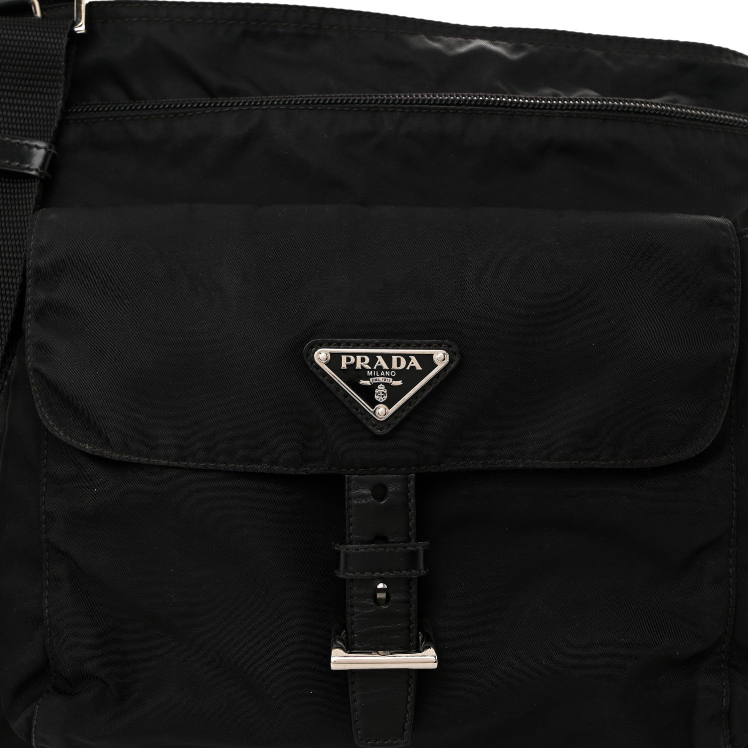 Prada Tessuto Nylon Messenger Bag Black 7 of 9