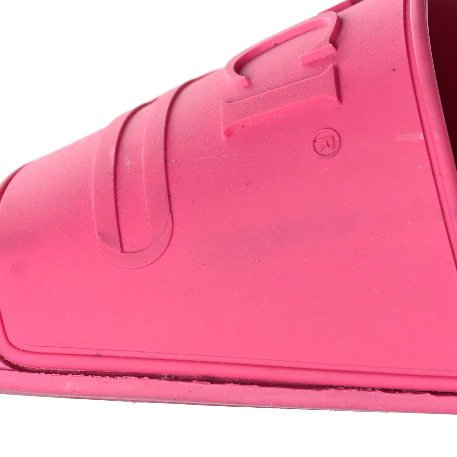 Gucci Rubber Womens Logo Slide Sandals 36 Fuchsia 8 of 10