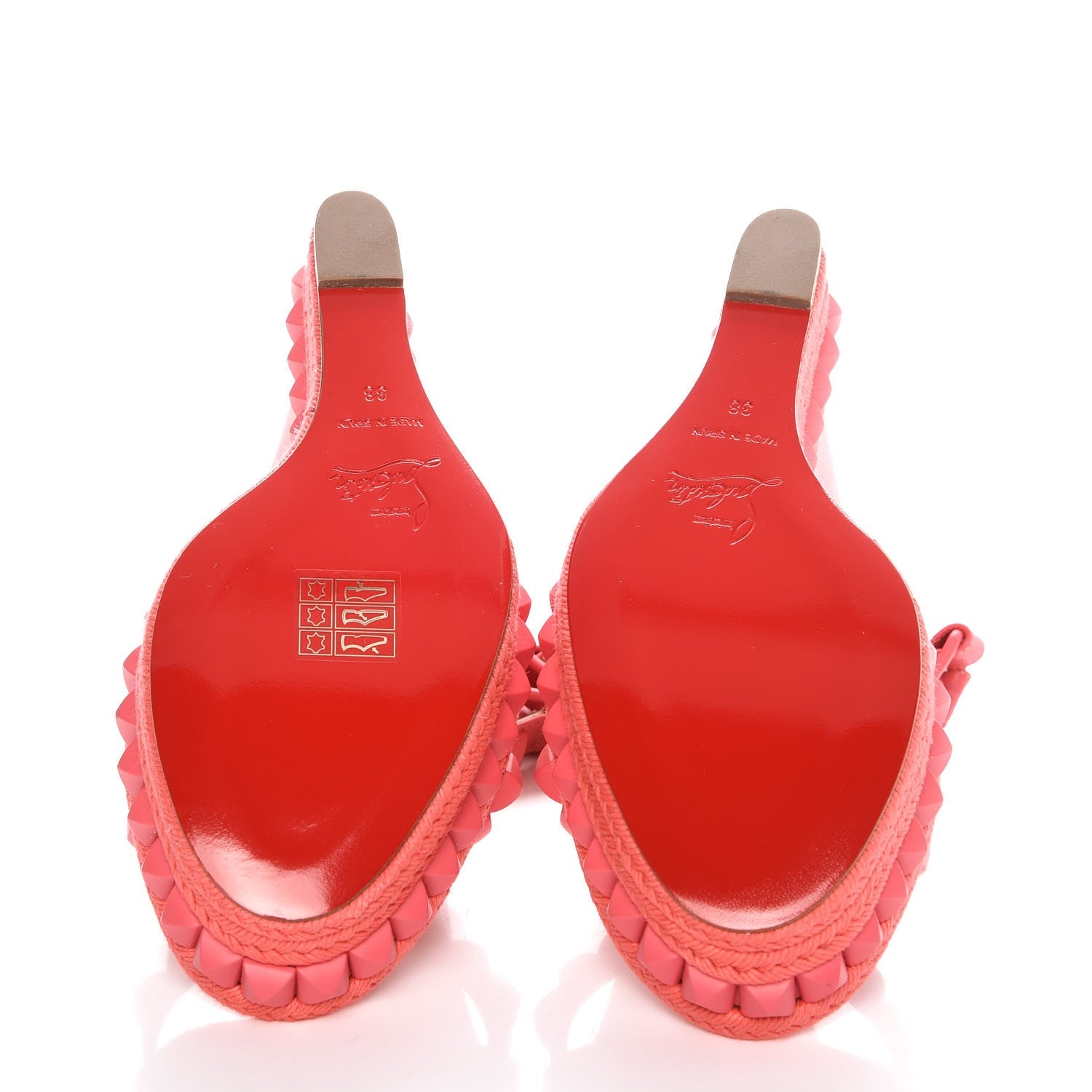 Christian Louboutin Calfskin Rope Cataclou 140 Wedge Sandals 38 Framboisine 5 of 8