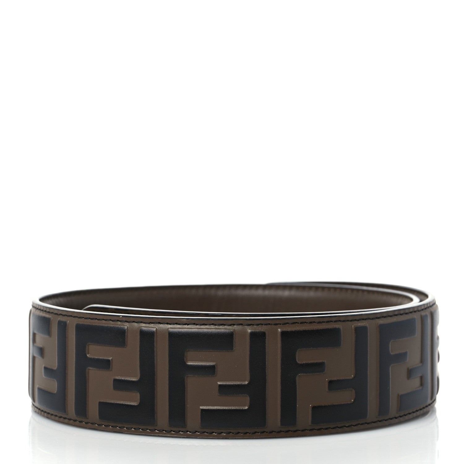Fendi Vitello Century Bi-Color FF 1974 Embossed Strap You Maya Black 3 of 7