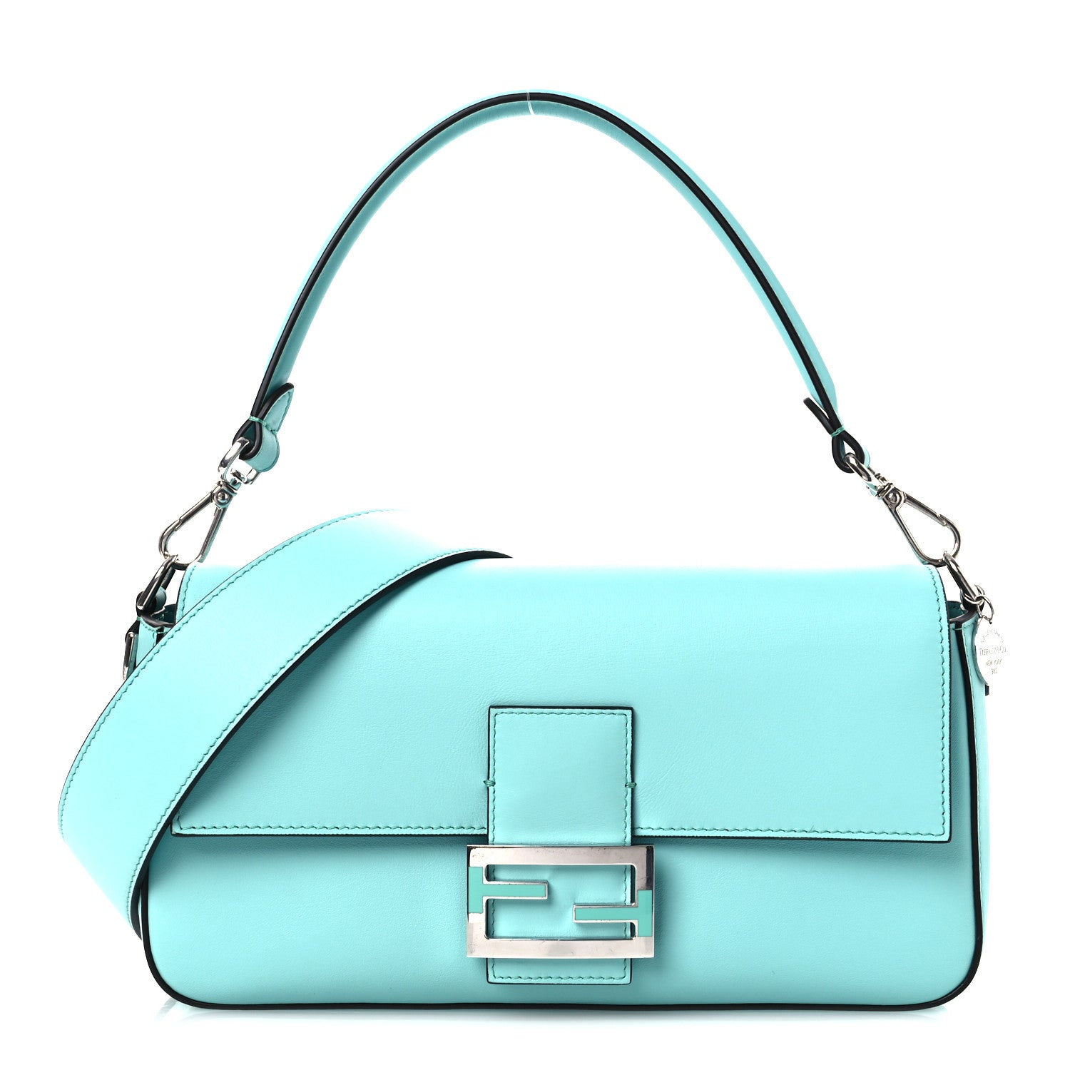 Fendi X TIFFANY Nappa Silver Baguette Blue Tiffany Silver 1 of 14