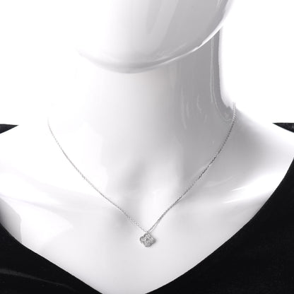 Van Cleef & Arpels 18K White Gold Diamond Sweet Alhambra Pendant Necklace 2 of 4