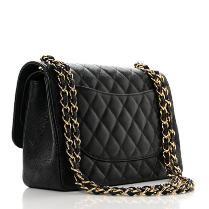 Chanel Caviar Quilted Jumbo Double Flap Black 2 of 10
