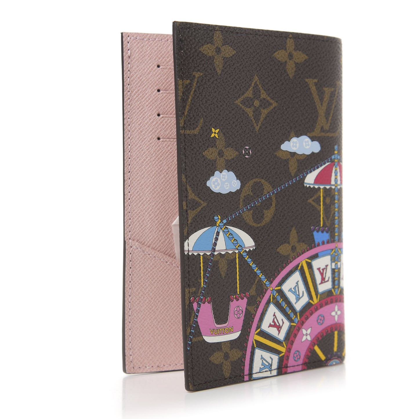 Monogram 2020 Christmas Animation Big Wheel Passport Cover Rose Ballerine