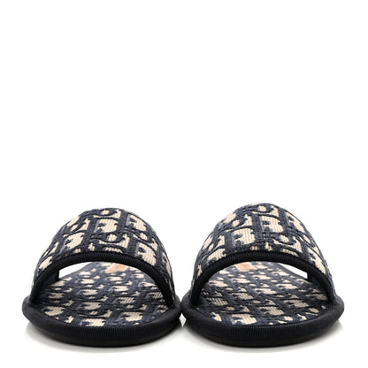 Christian Dior Velvet Oblique Chez Moi Sandal 38.5 Deep Blue 2 of 8
