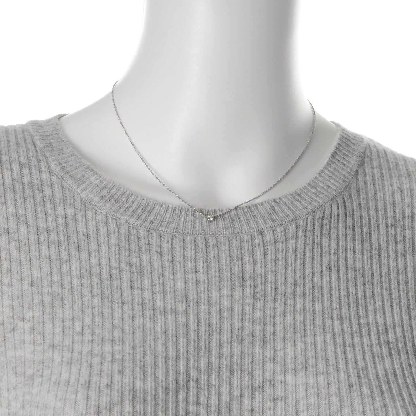 Platinum Diamond .08ct Elsa Peretti Diamonds by the Yard Pendant Necklace