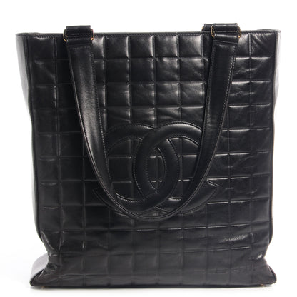 Chanel Lambskin Chocolate Bar Quilted Tote Black 1 of 7