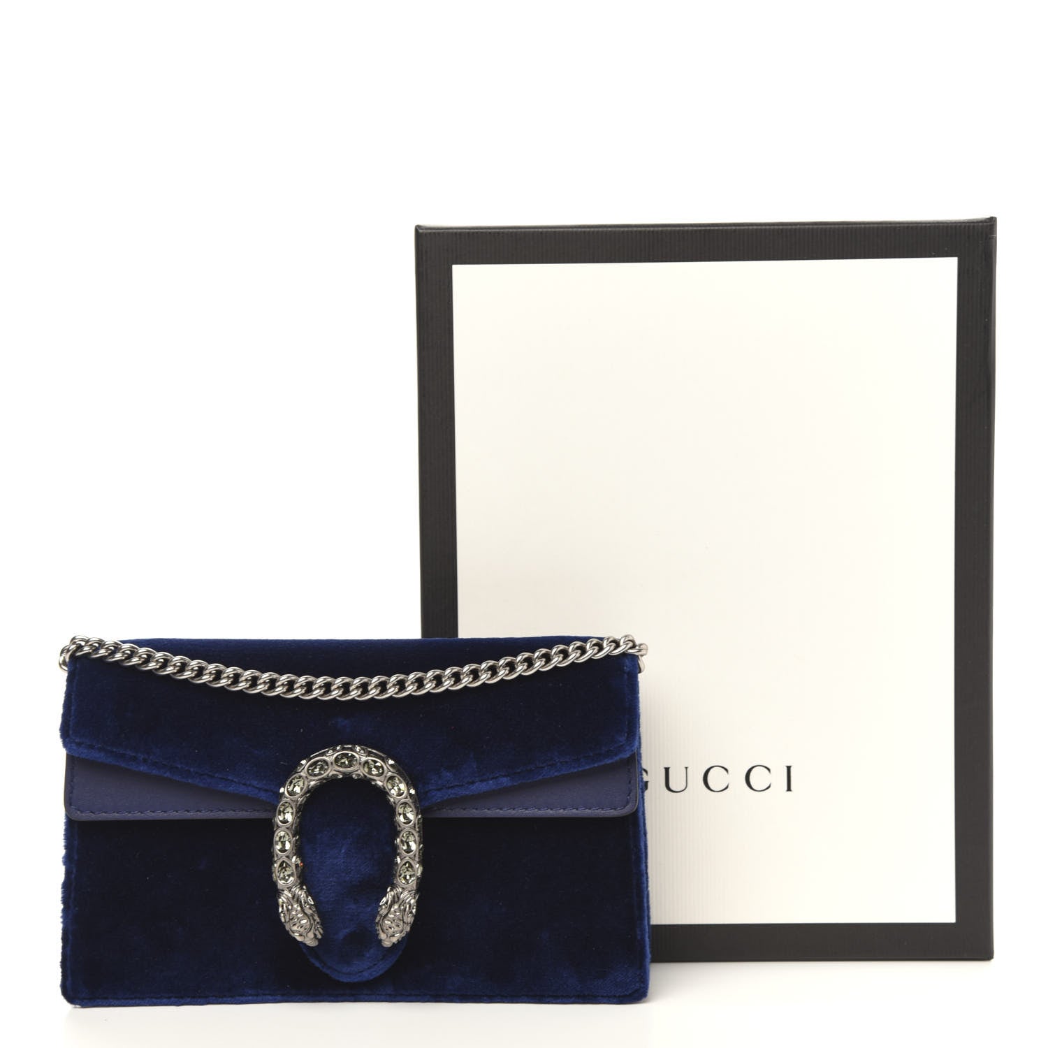 Gucci Velvet Super Mini Dionysus Shoulder Bag Cobalt 10 of 10