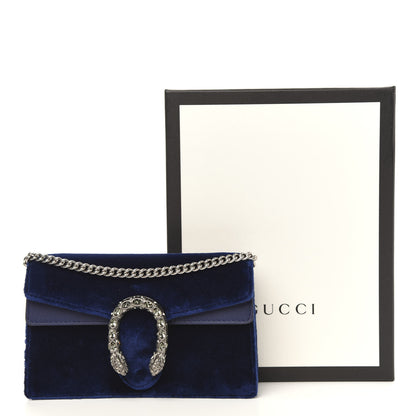 Gucci Velvet Super Mini Dionysus Shoulder Bag Cobalt 10 of 10