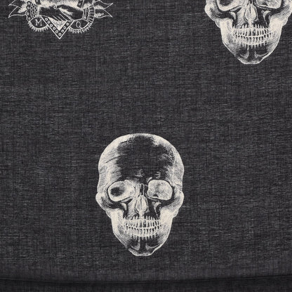 Alexander McQueen Cotton Modal Large Skull Tattoo Scarf Black Ivory 4 of 6
