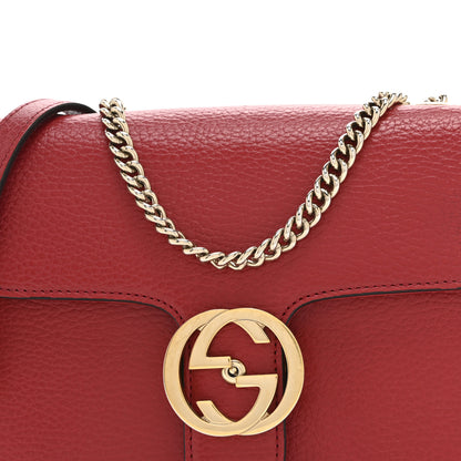 Gucci Dollar Calfskin Small Interlocking G Shoulder Bag Red 9 of 11