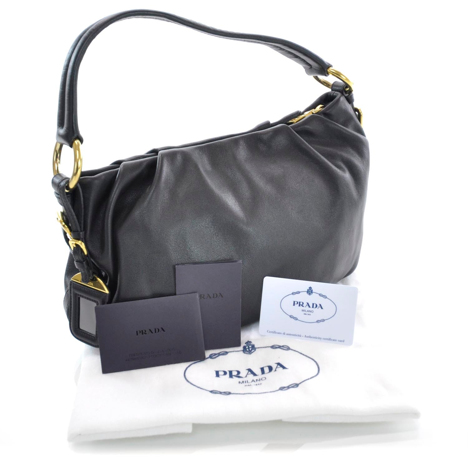 Prada Leather Hobo Nero Black 3 of 10