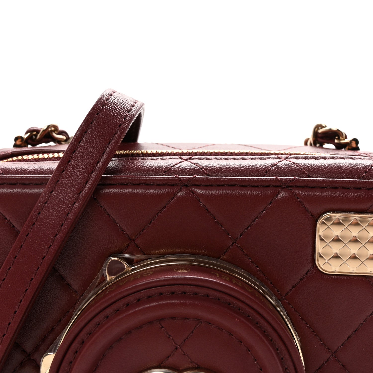 Chanel Lambskin Quilted Coco Click Bag Burgundy 8 of 11